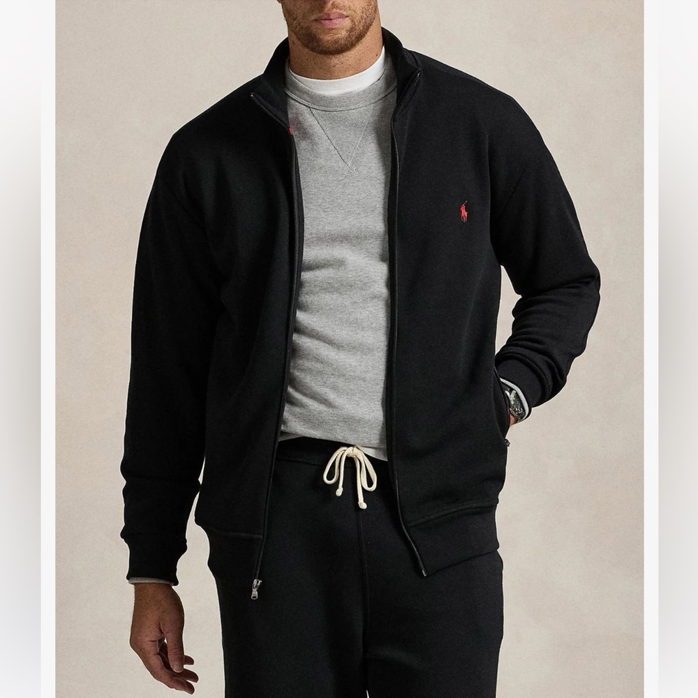 Polo Ralph Lauren Mesh Double Knit Full Zip Track
Jacket Black 2XB/2TG